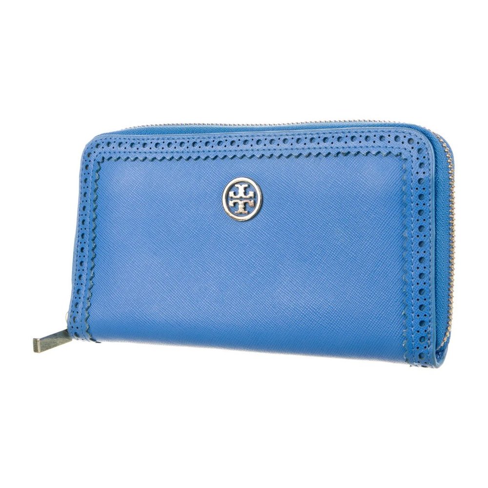 Tory Burch Blue Leather Continental Wallet